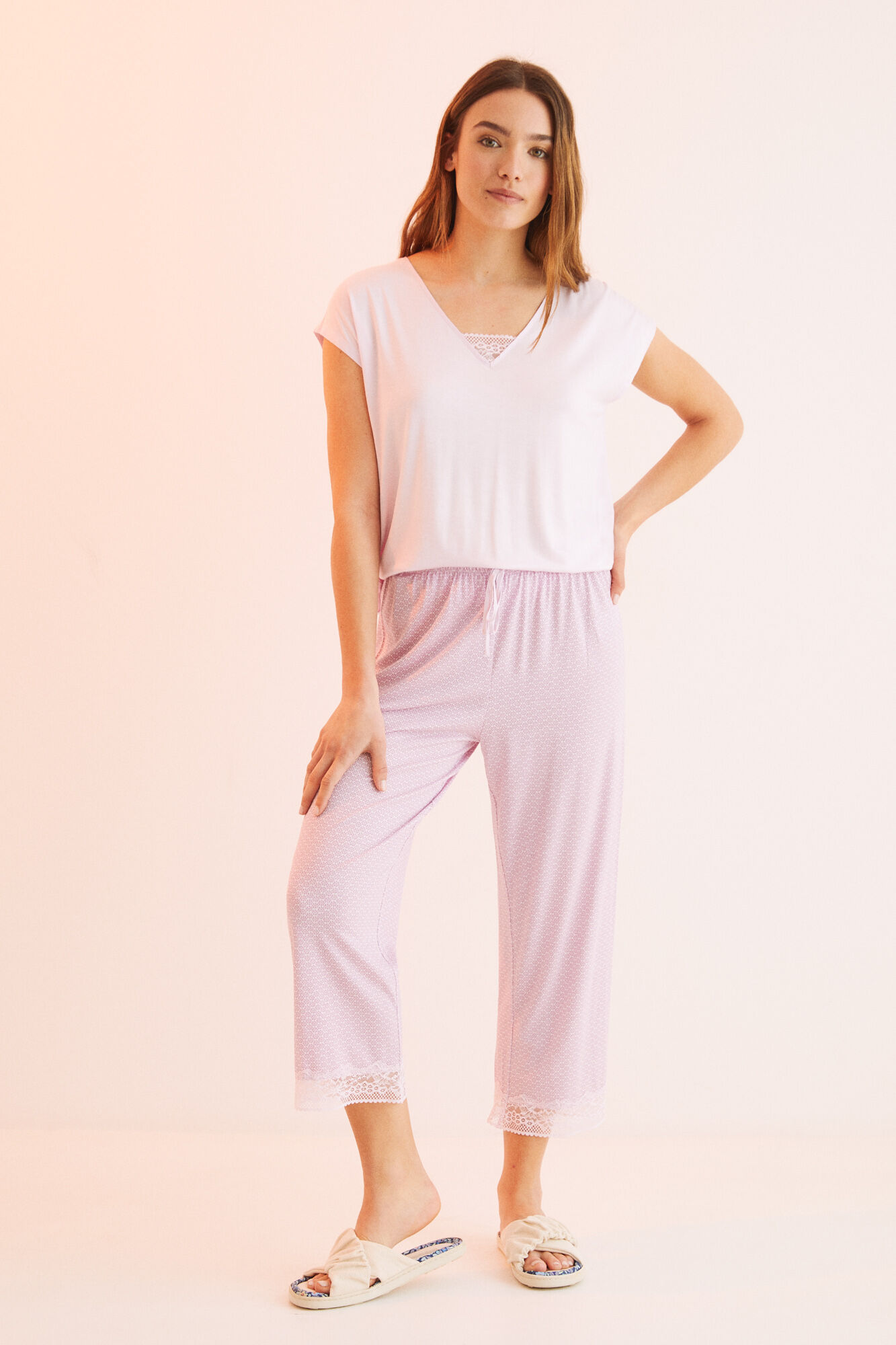 Pijama longo Capri roxo - roxo/lilás