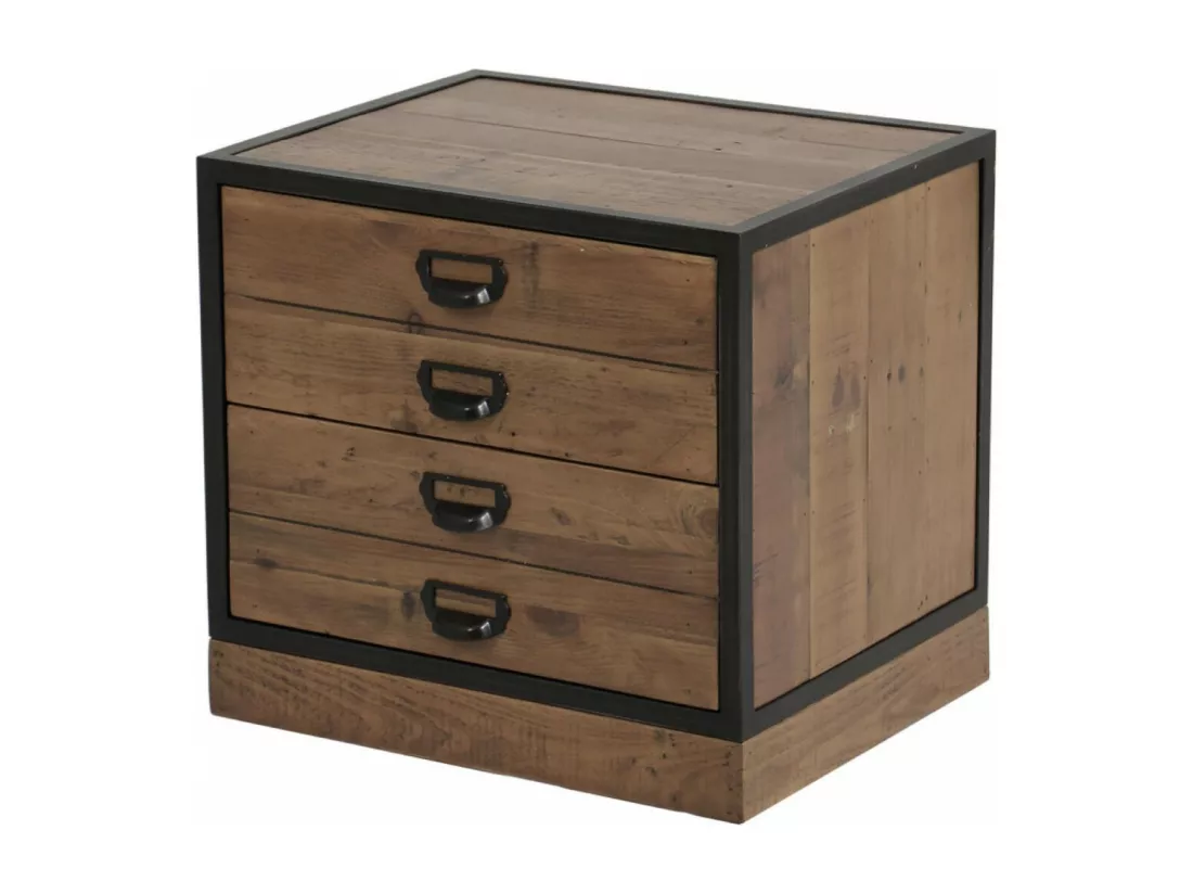 Meuble de rangement 2 tiroirs Bois-MDF Marron - Manufacture Interior's