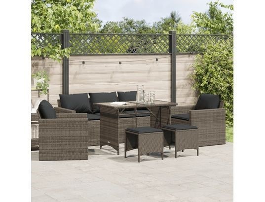 LES TENDANCES - Salon extérieur Salon de jardin-gris-5 places-177x70x68-511661