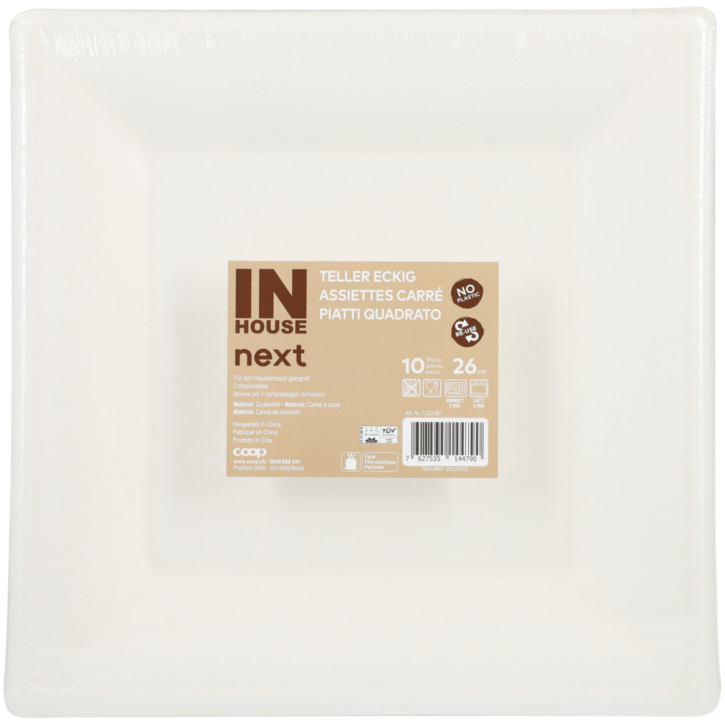Inhouse Teller Zuckerrohr 26cm 10 Stück
