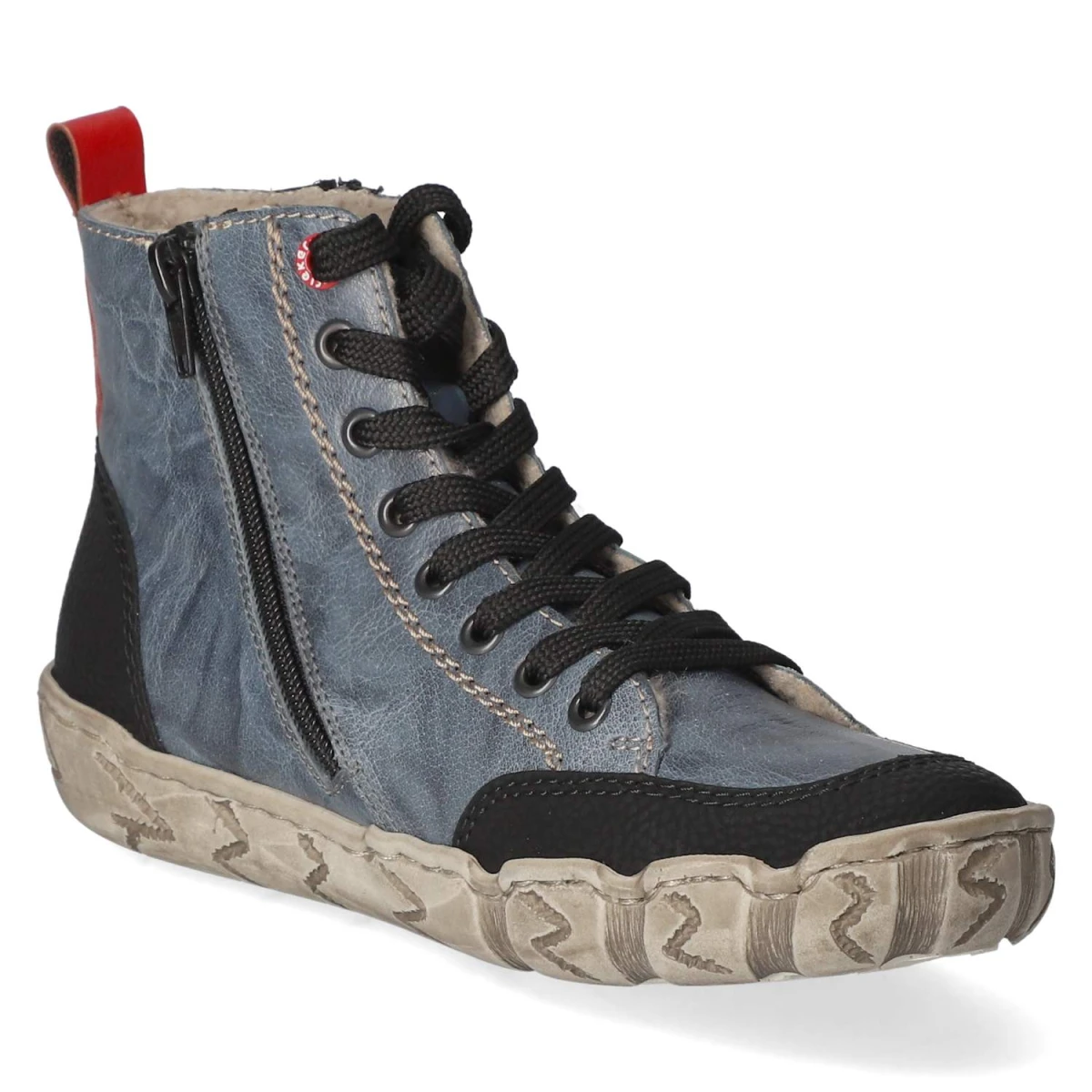 RiekerSchnürboots - blau Kombi