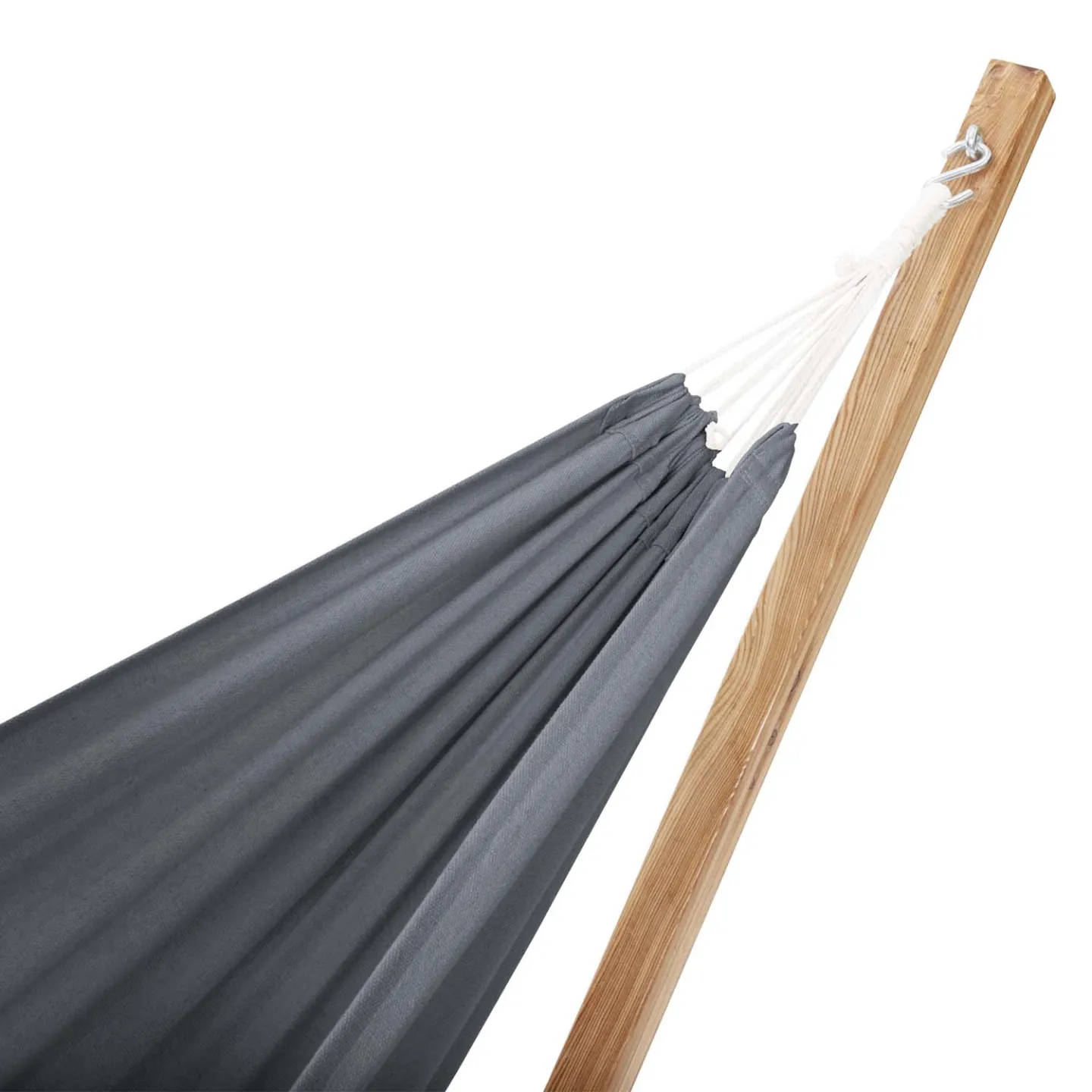 Hamac avec support bois et toile gris anthracite TAHITI
