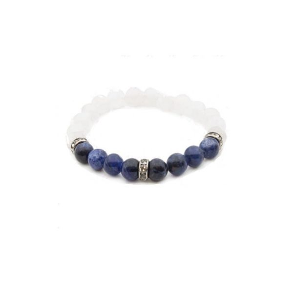 Pulseira Proteção Selenite e Sodalite 8mm 1unid