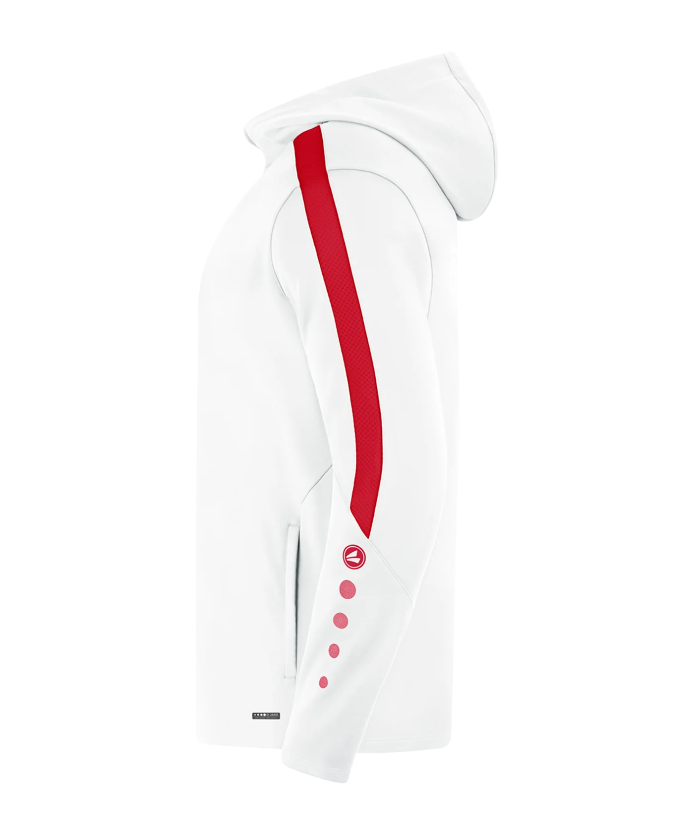 JAKO Power Kapuzenjacke Weiss Rot F004
