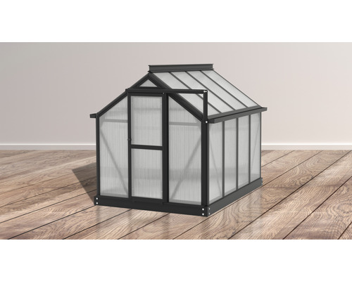 Vitavia Merlin mini-kas, 4 mm dubbelwandige polycarbonaatplaten, 87,2 x 111,6 cm, zwart