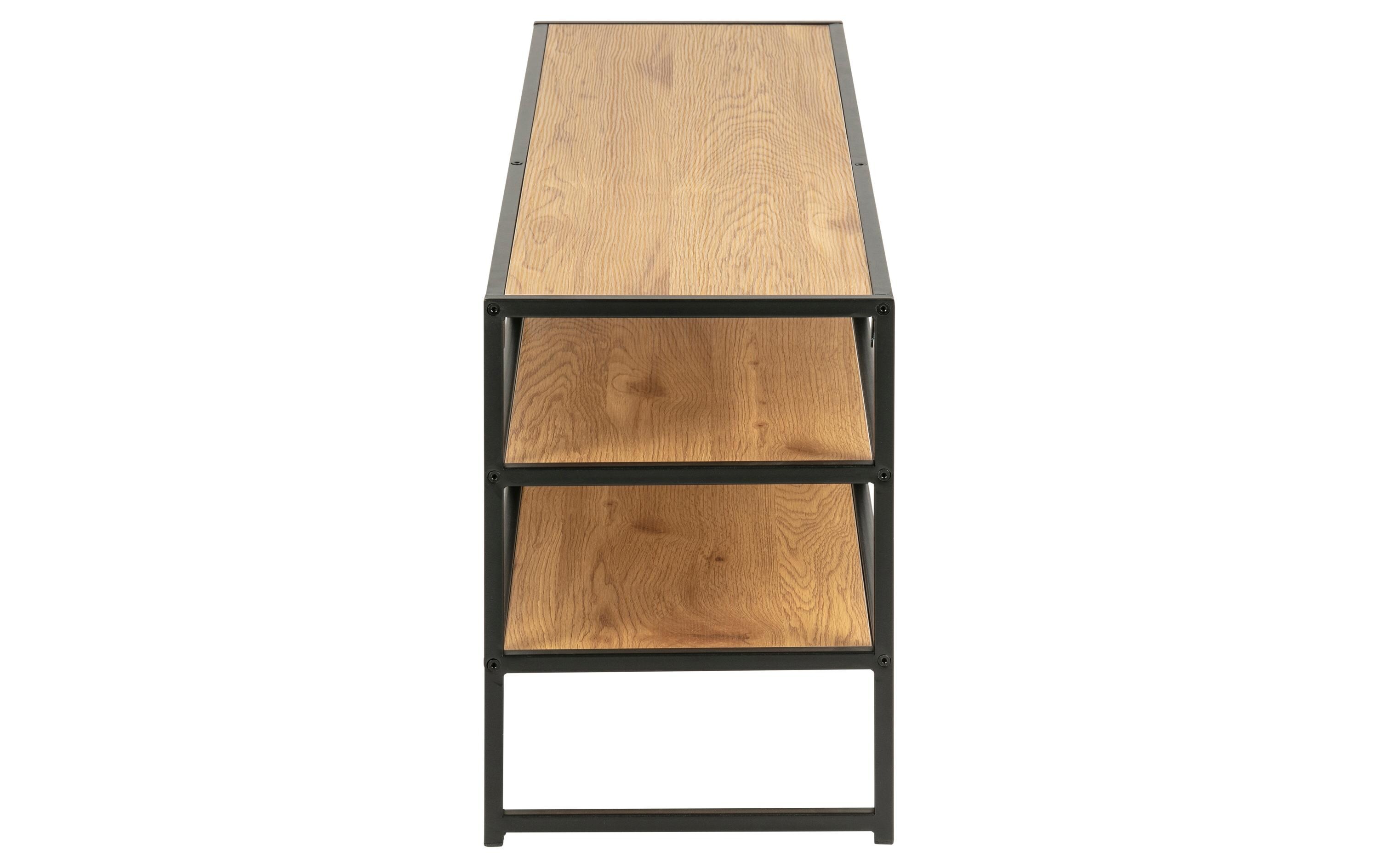 TV-Möbel Seaford 120 x 33 x 46 cm, Nature/Schwarz<br>TV-Kommode