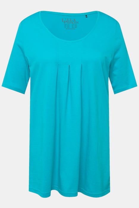 T-Shirt, Zierfalten, A-Linie, Rundhals, Halbarm, Modal