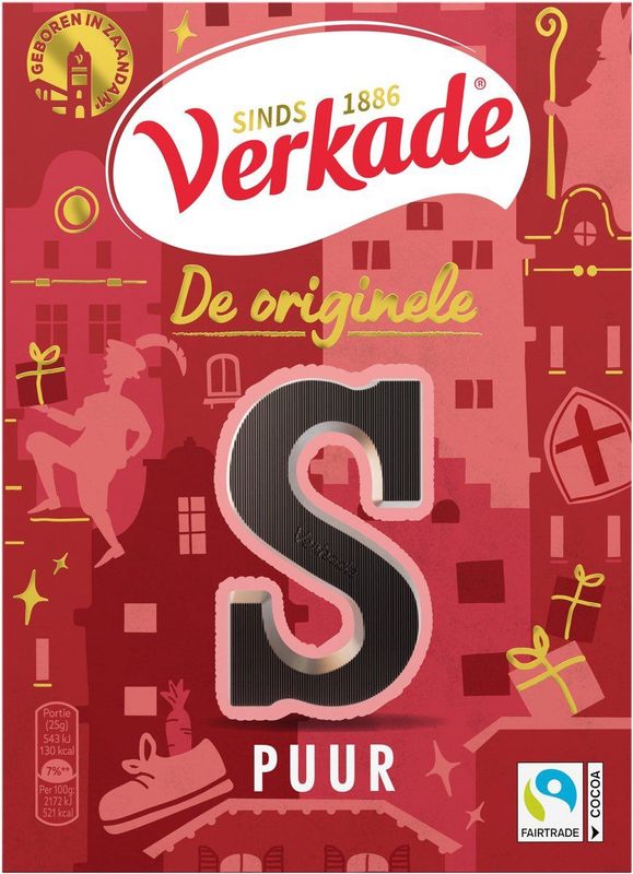 Verkade - Chocoladeletter - Puur - 48 x 135 gram