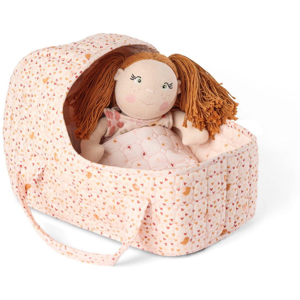 Køb Smallstuff Soft Rose Hearts And Birds Dukkelift, Pude Og Dyne