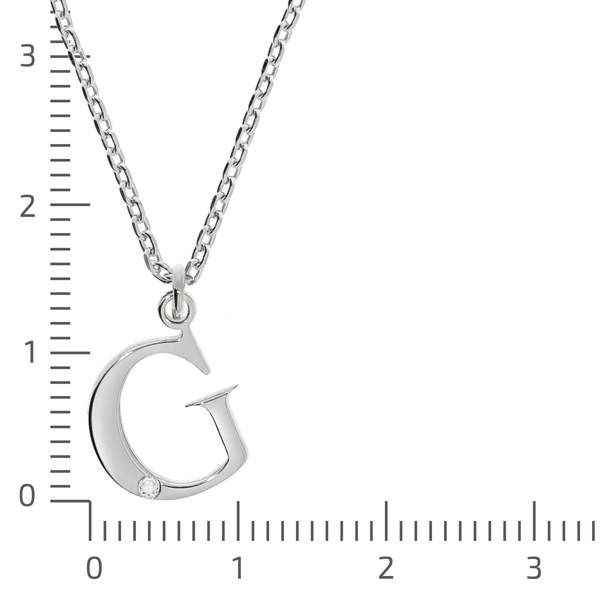 Diamonds by Ellen K. Halskette Silber 925 mit 1x Diamant 0,008ct. Buchstabe G
