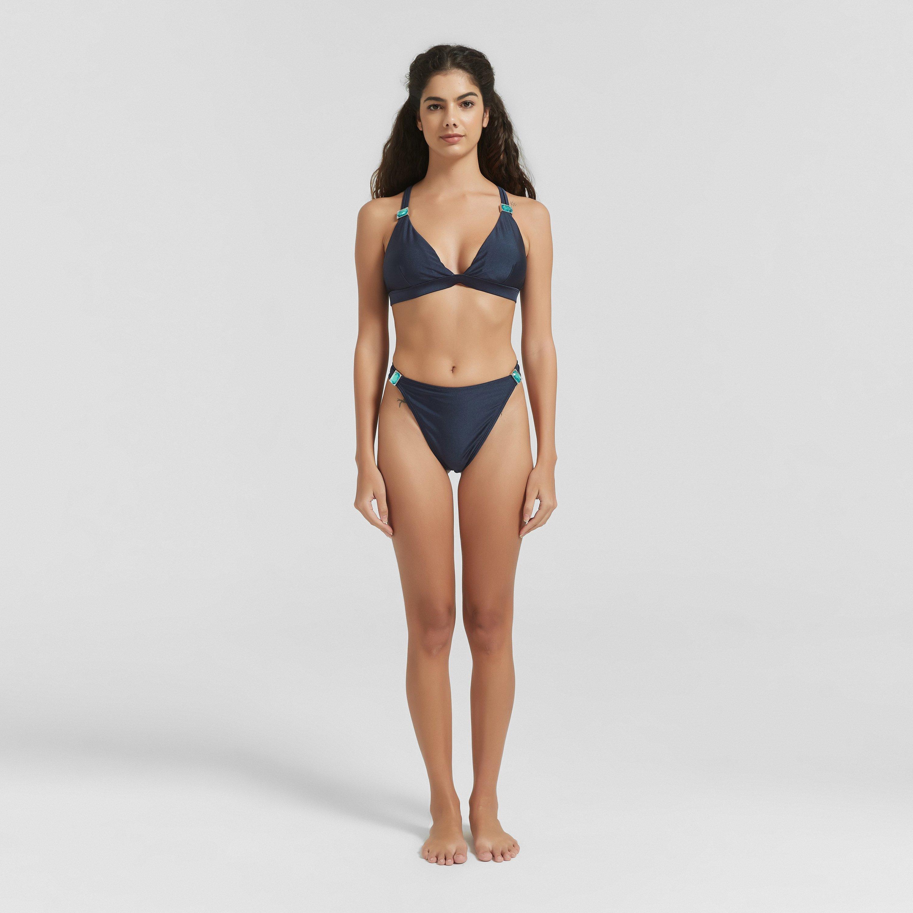 Be You BY Embellished Strap Bikini Top