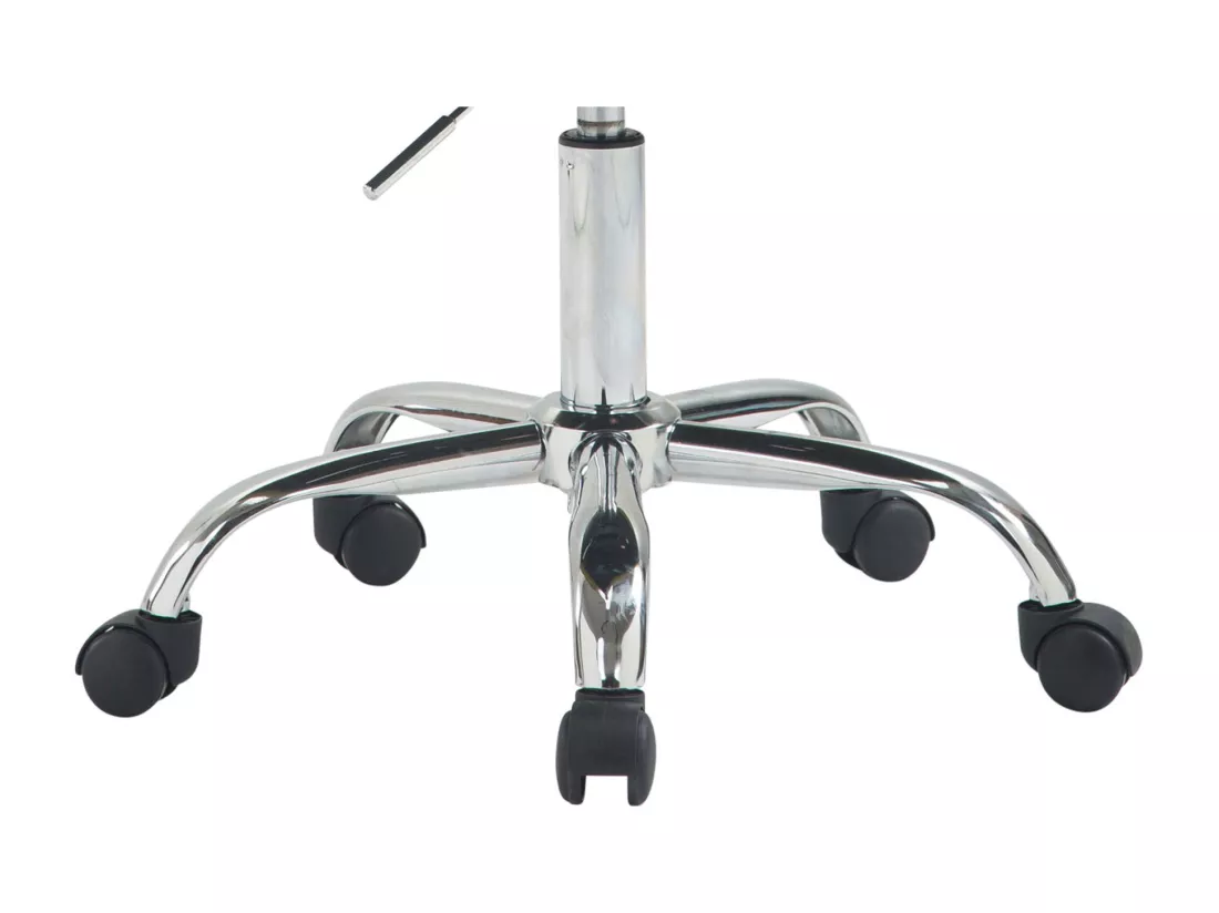 Tabouret de bureau - Tissu & Métal chromé - Gris - London V2 Stoff