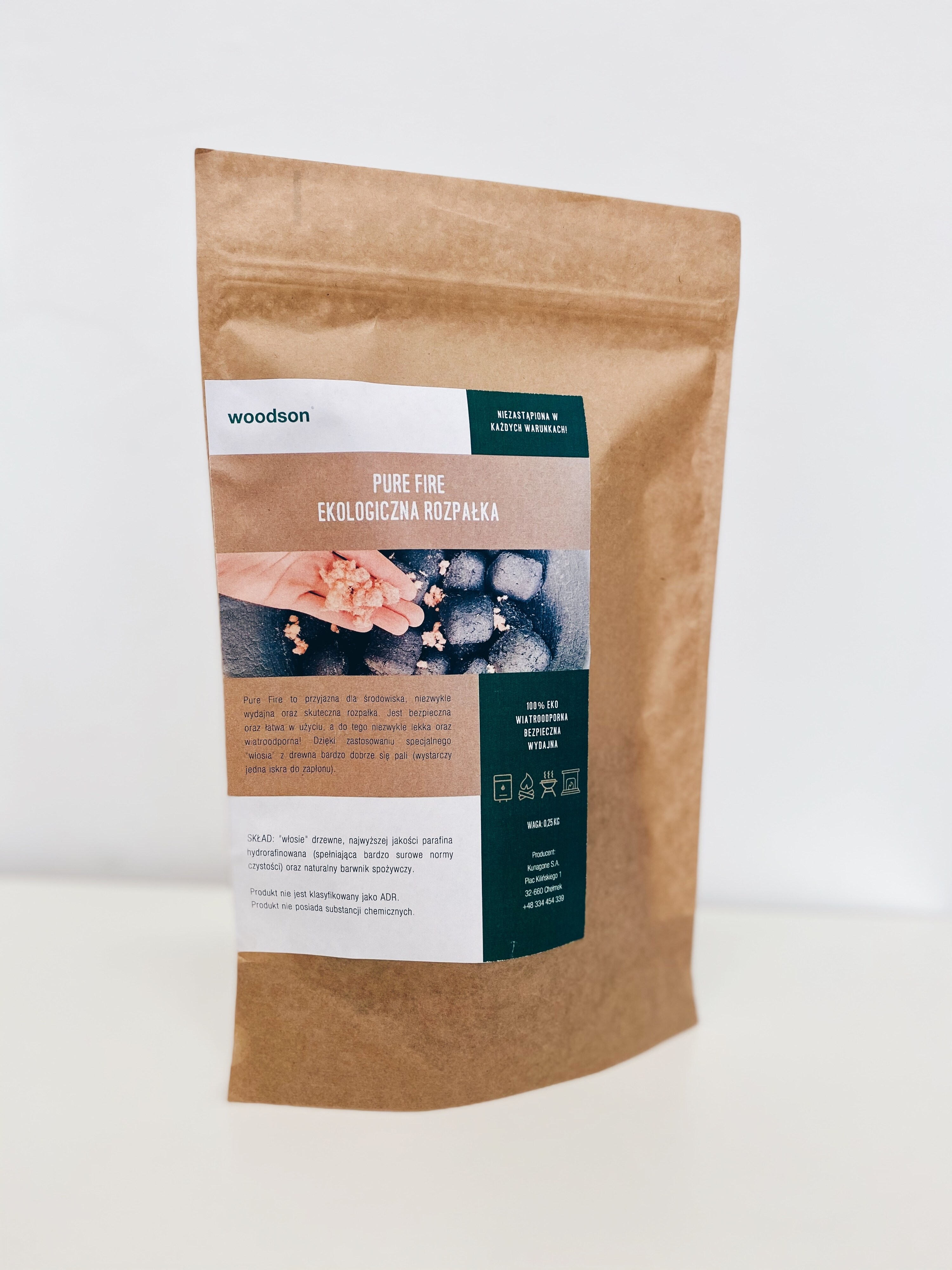 Woodson Pure Fire Anzünder, 5 Tüten á 250g Grillanzünder Kaminanzünder