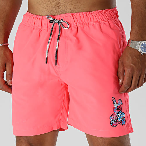 Short De Bain Lapin Graffiti Rose Fluo