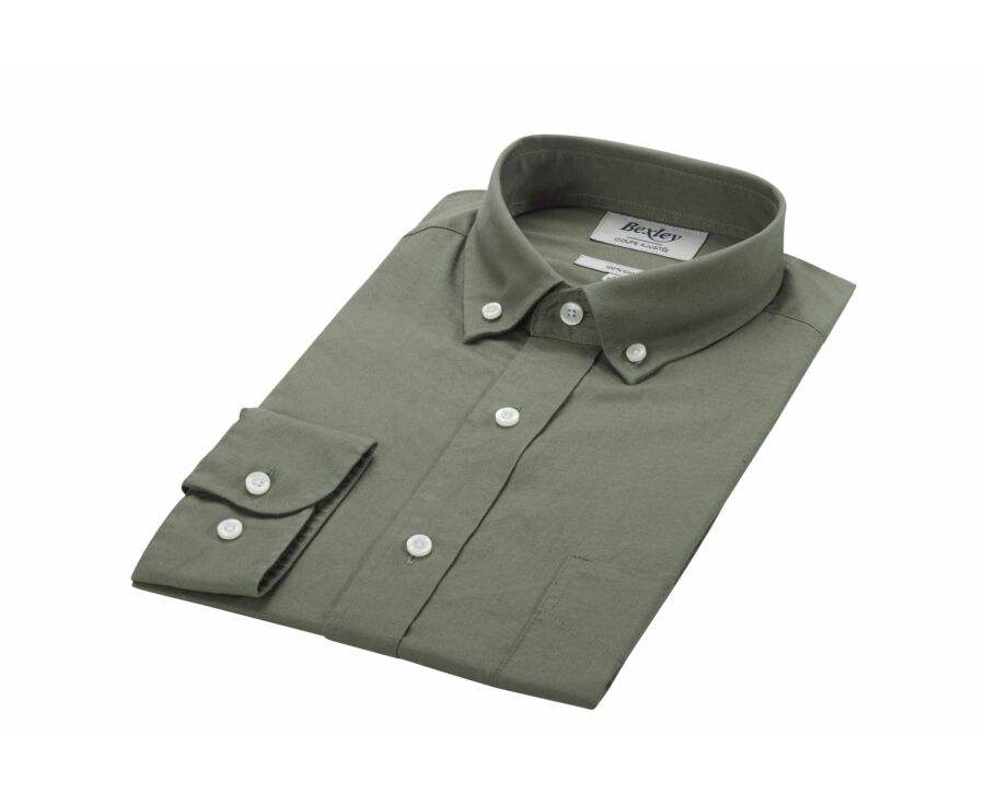 Chemise Vert Army 100% coton - Col américain - MEDWIN
