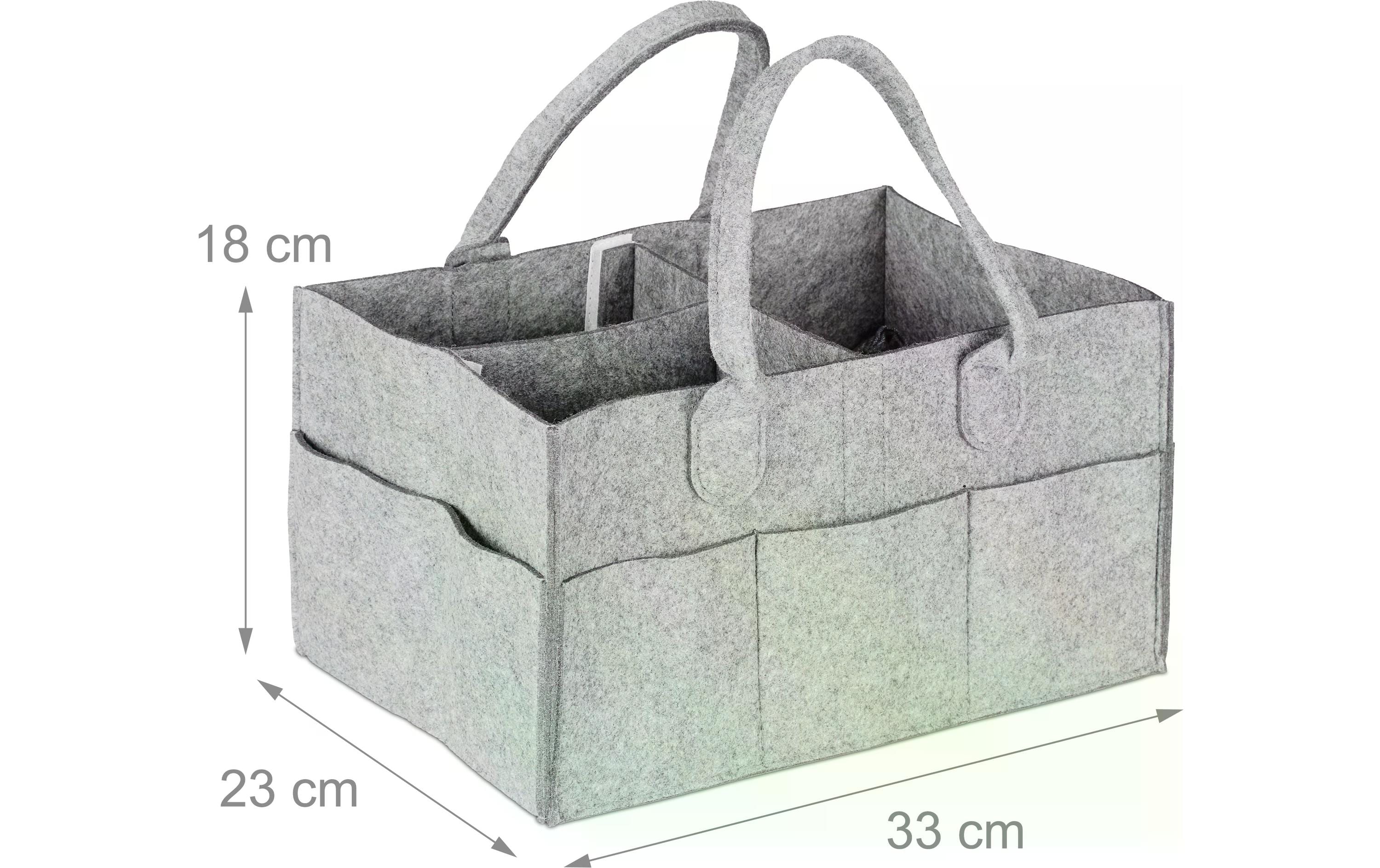 Pflegekörbchen Windel Caddy Filz GrauMultifunktionaler Organizer für Kindersachen
