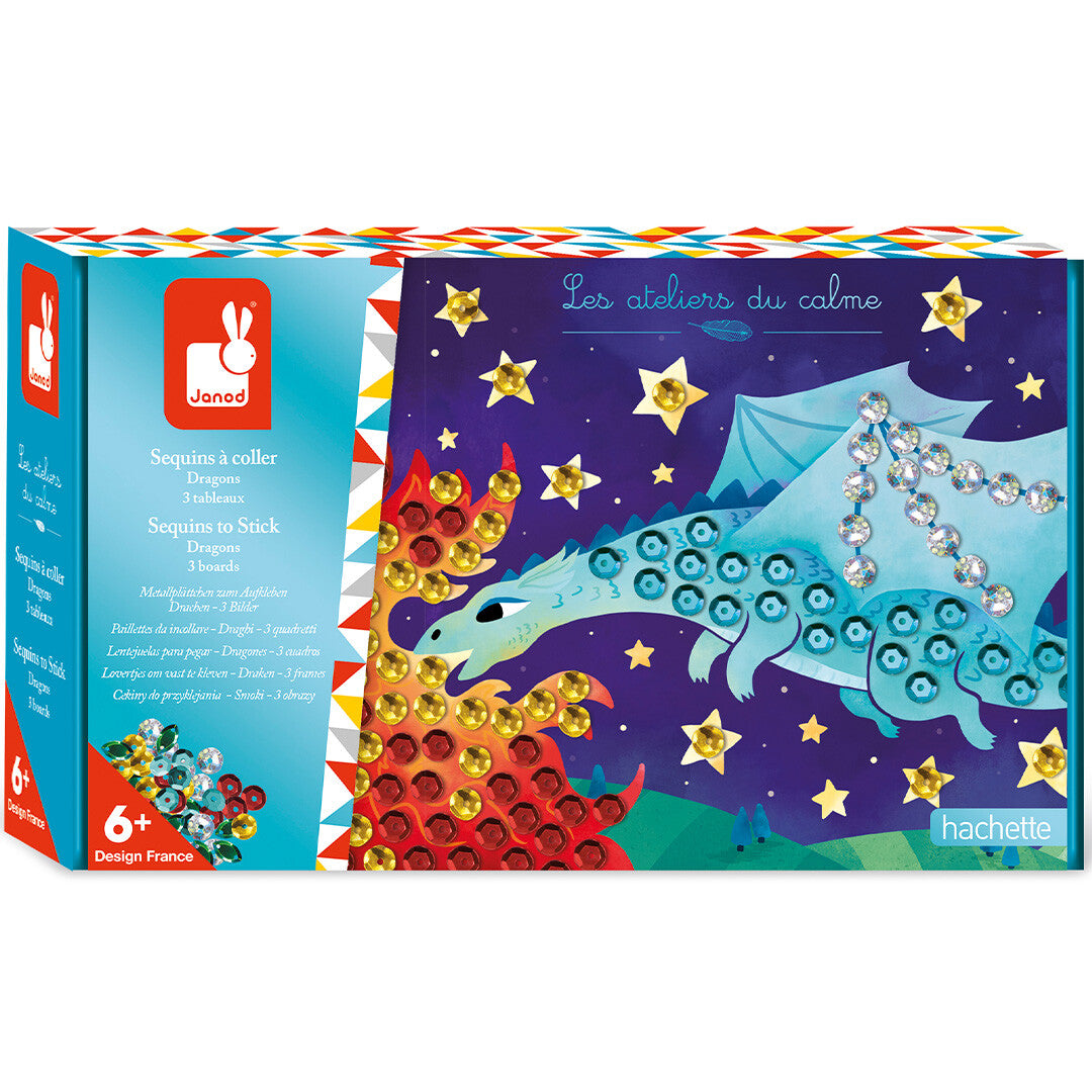 Janod knutselset glittersteentjes draken