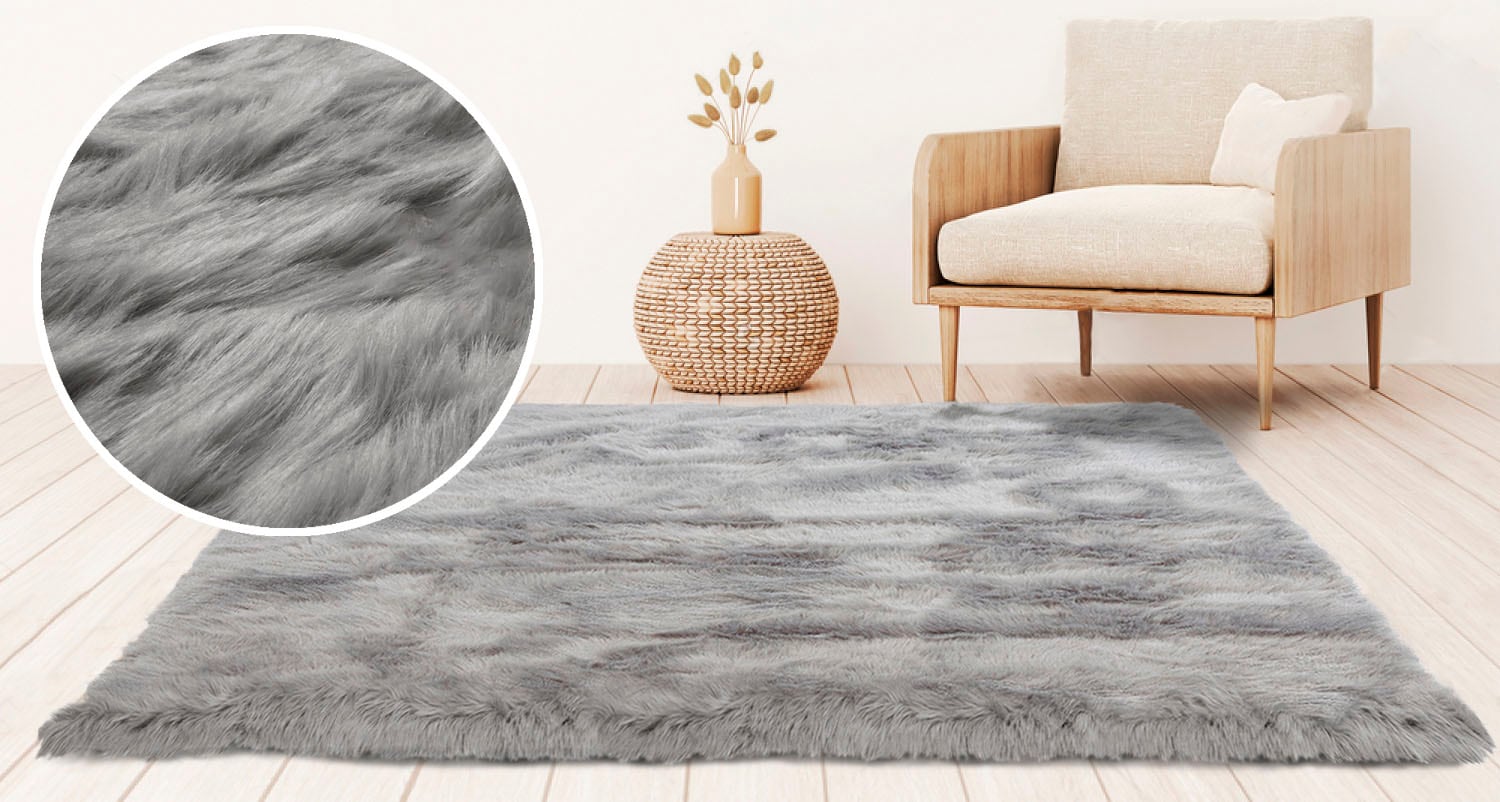 my home Hochflor-Teppich »Valeria, Fellteppich, kuschelig, flauschig« rechteckig 60 mm Höhe Kunstfell, weiche Teppiche, Wohnzimmer, Schlafzimmer, Esszimmer