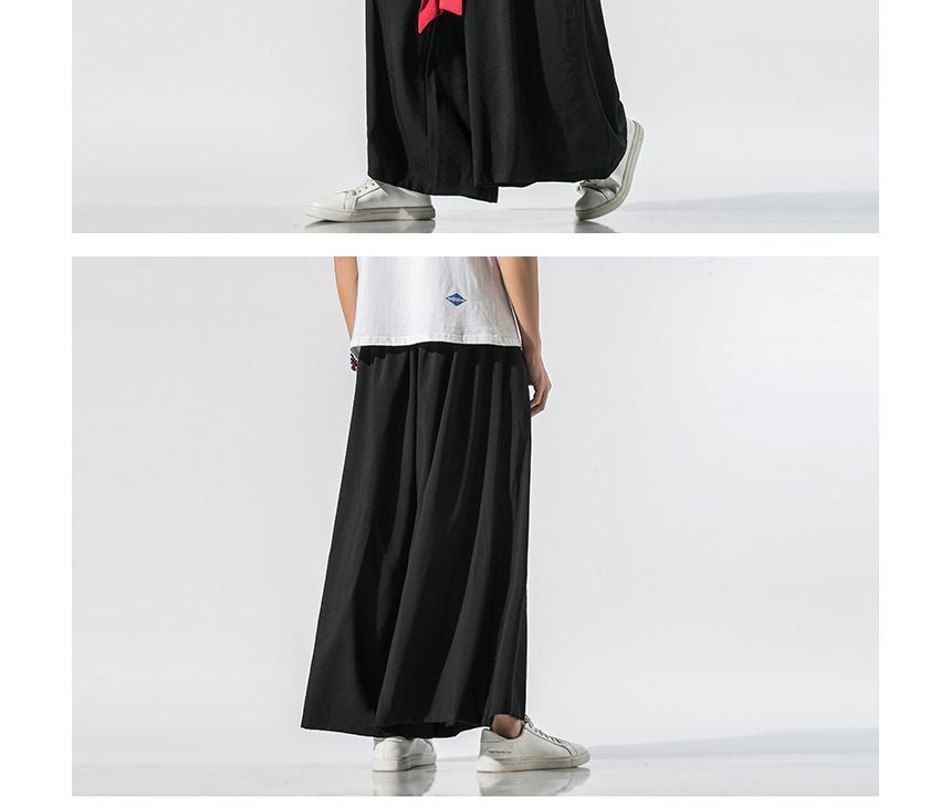 Lefitt - Broek met wijde pijpen en strikbandjes
