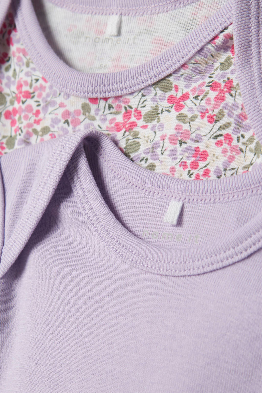 NAME IT romper NBFBODY - set van 3 paars/roze/groen