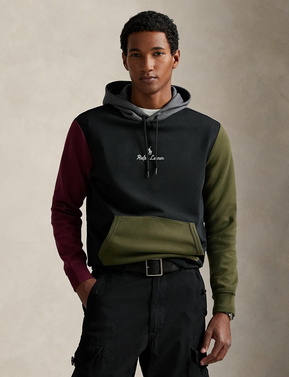 POLO RALPH LAUREN<br>Moletom colorblock confeccionado em tecido de malha dupla