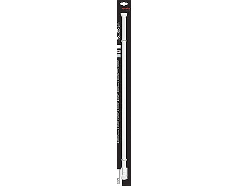 spirella Duschvorhangstange Kreta 75/125 x 3.5 cm, Weiss Duschvorhangs-Stange ohne Bohren