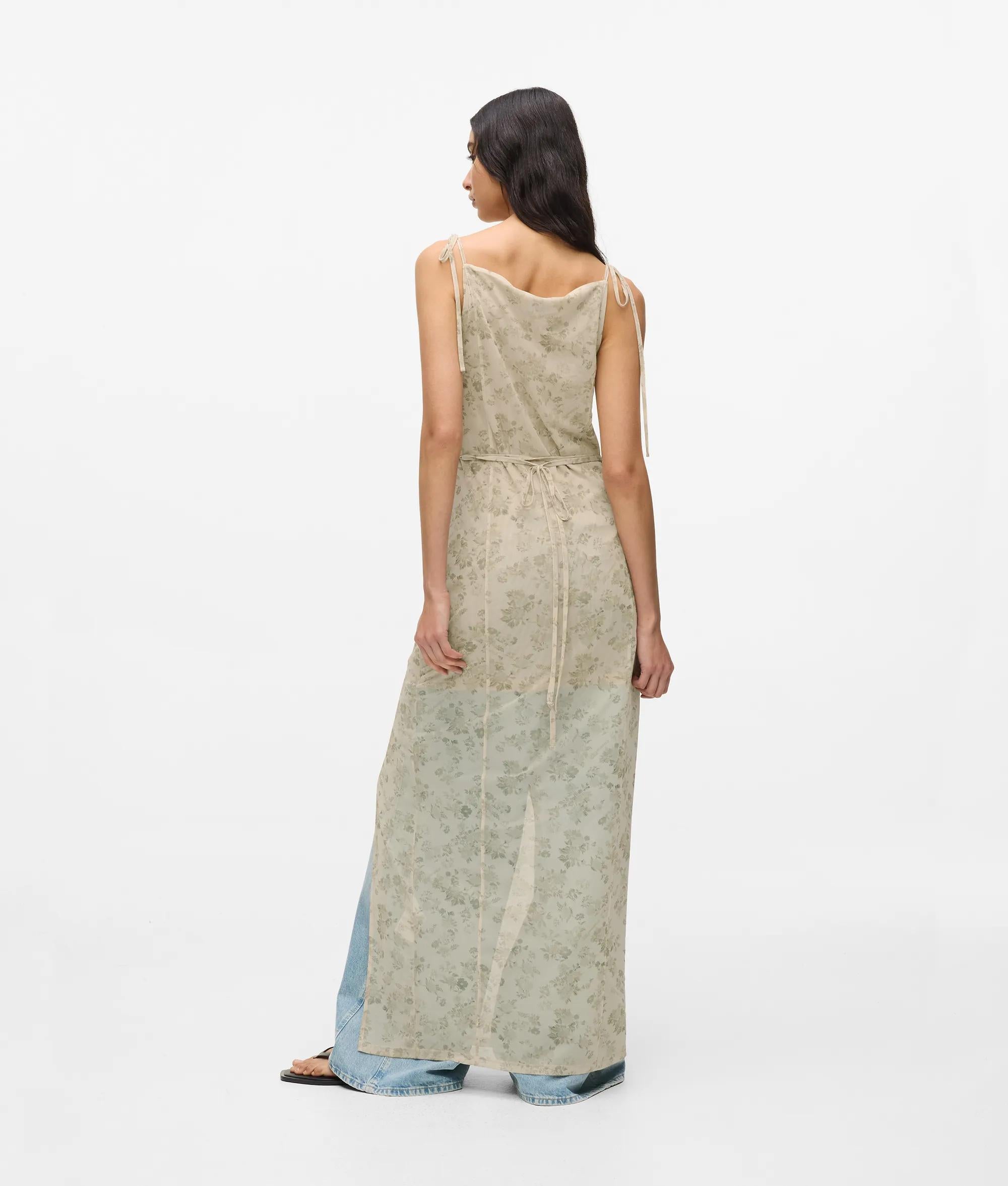 Maxi mesh Jurk met bloemmotief