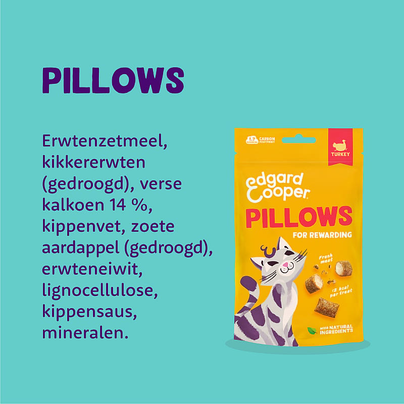Edgard & Cooper Pillows Kattensnacks 60 gram | Kalkoen | 15460.3