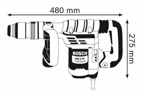 Bosch GSH 5 CE Breekhamer in Koffer - 0611321000