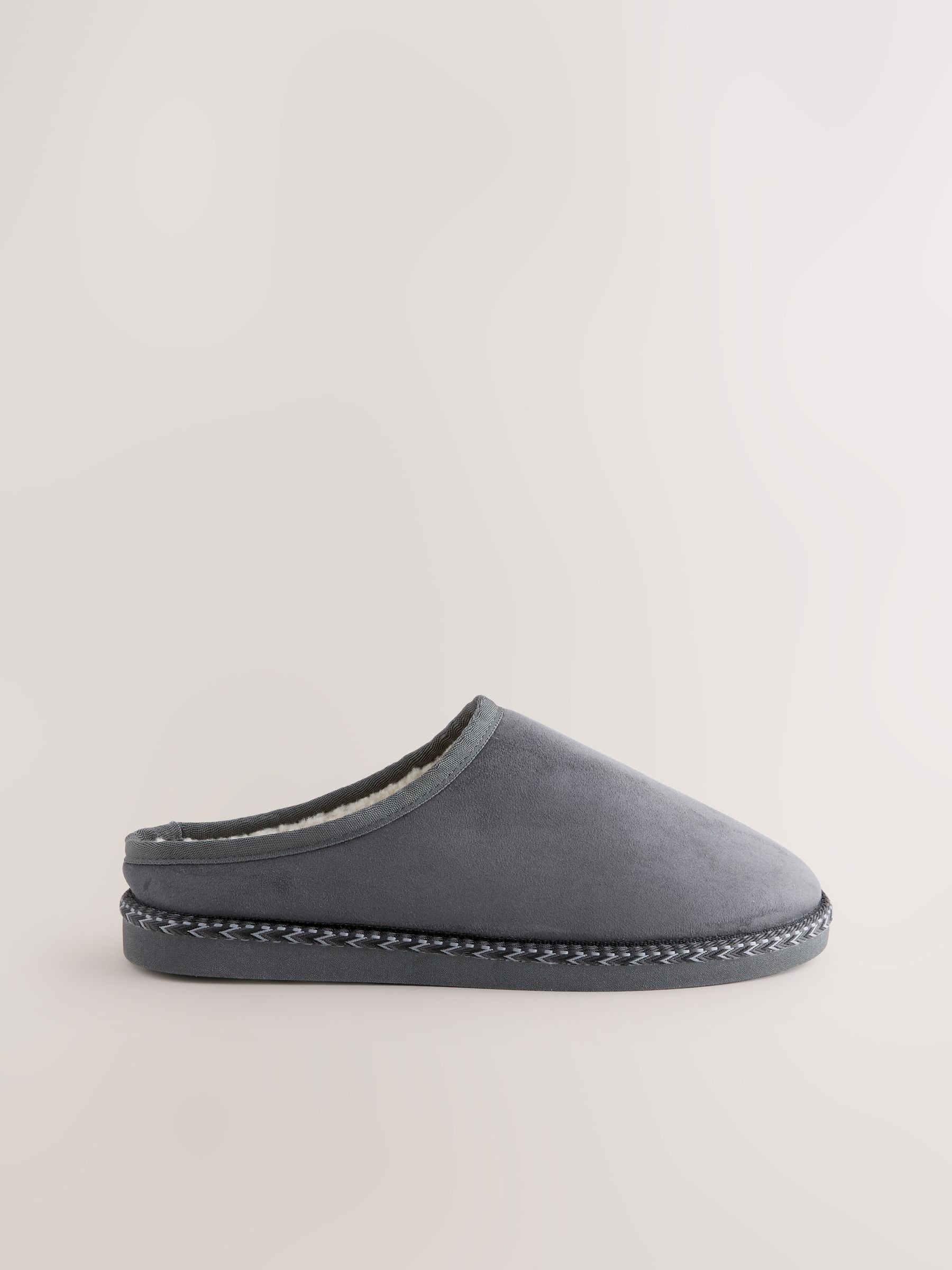 Grijs - Microsuede Taped Mule Slippers