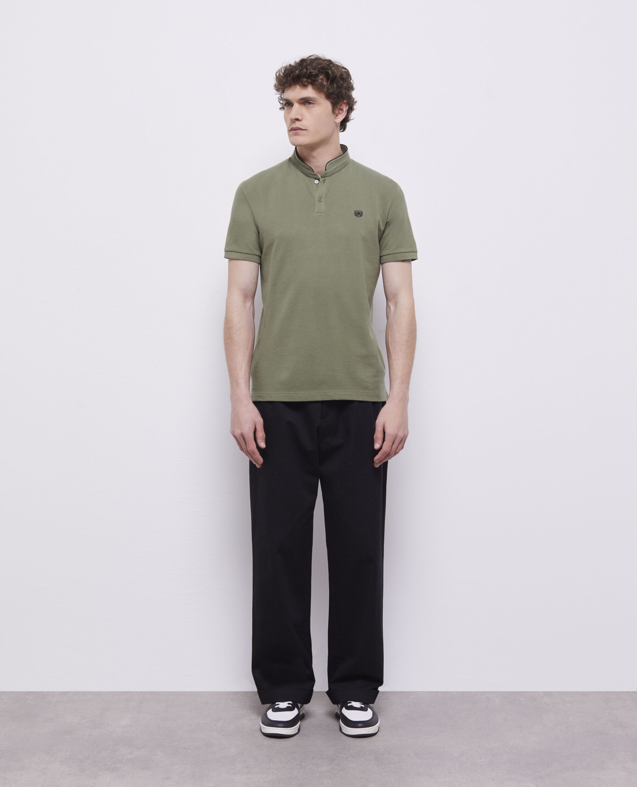 Polo col officier vert