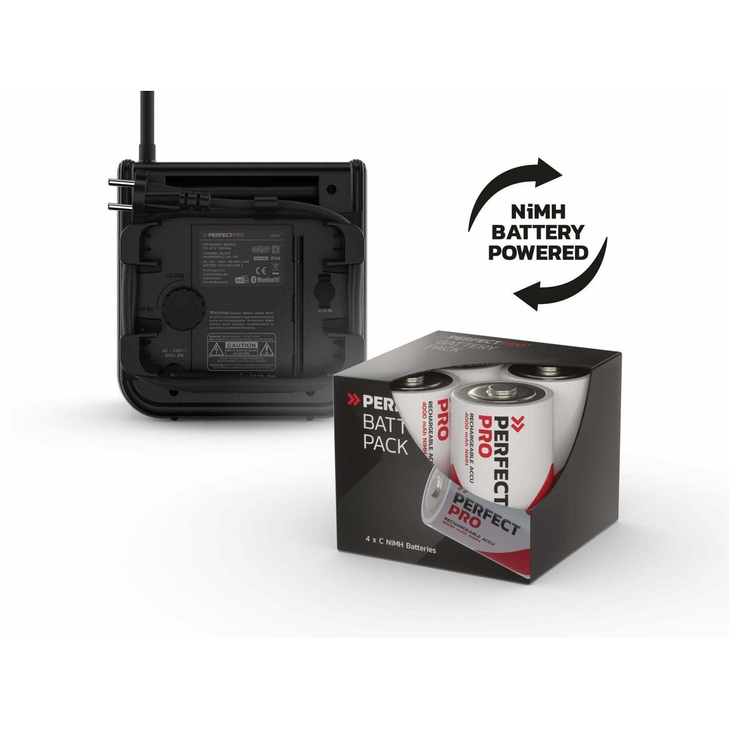 Perfectpro DPR2 DABPRO Bouwradio DAB  FM Bluetooth Oplaadbaar