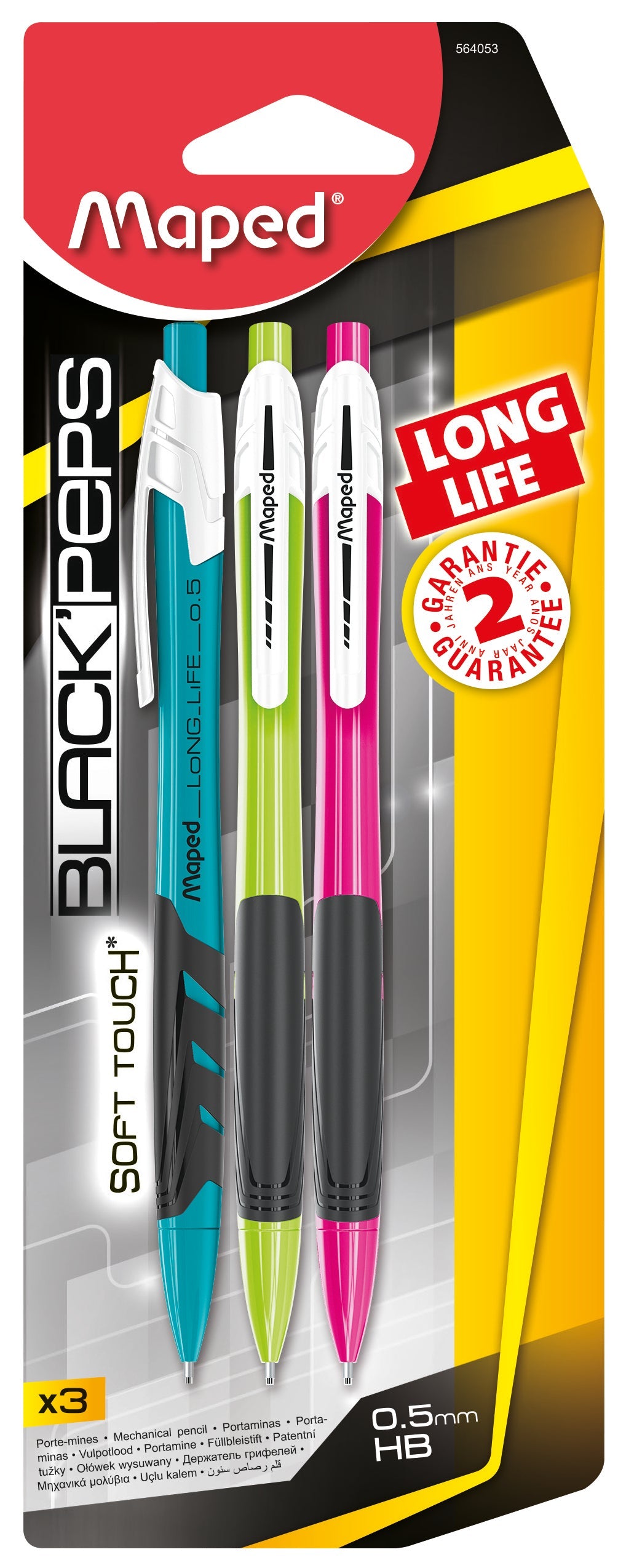 Lapiseira Long Life 0.5mm 3 unidades Maped