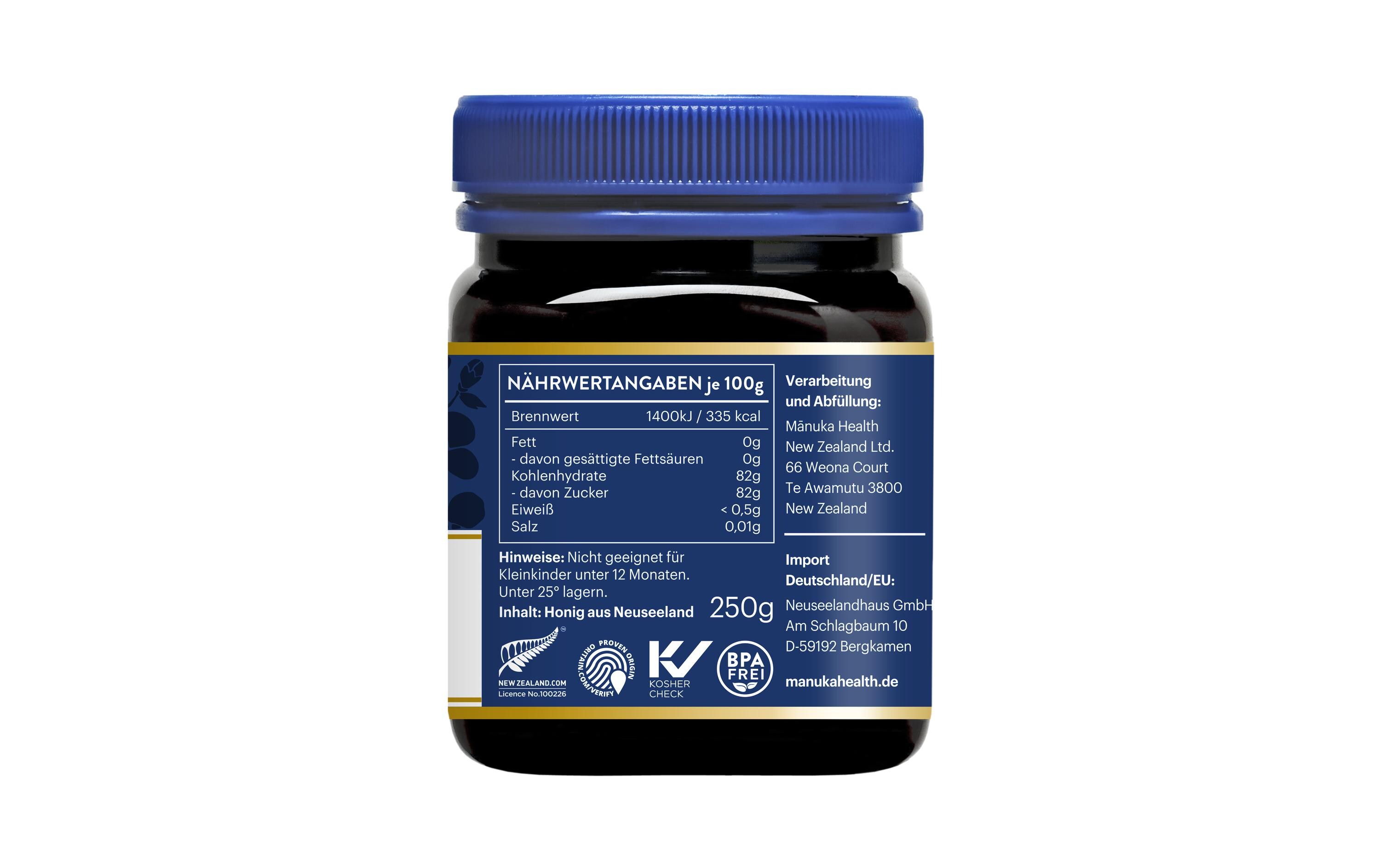 MGO 850+ Manuka Honig 250 g<br>Manuka Honig aus Neuseeland