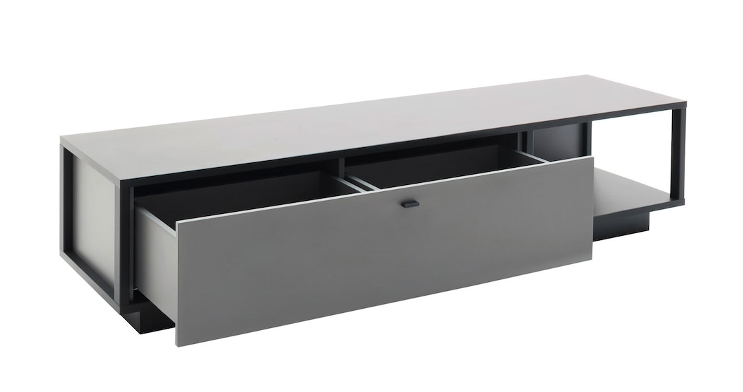 Lowboard LUXOR 186 x 43 cm Royal grau/ anthrazit