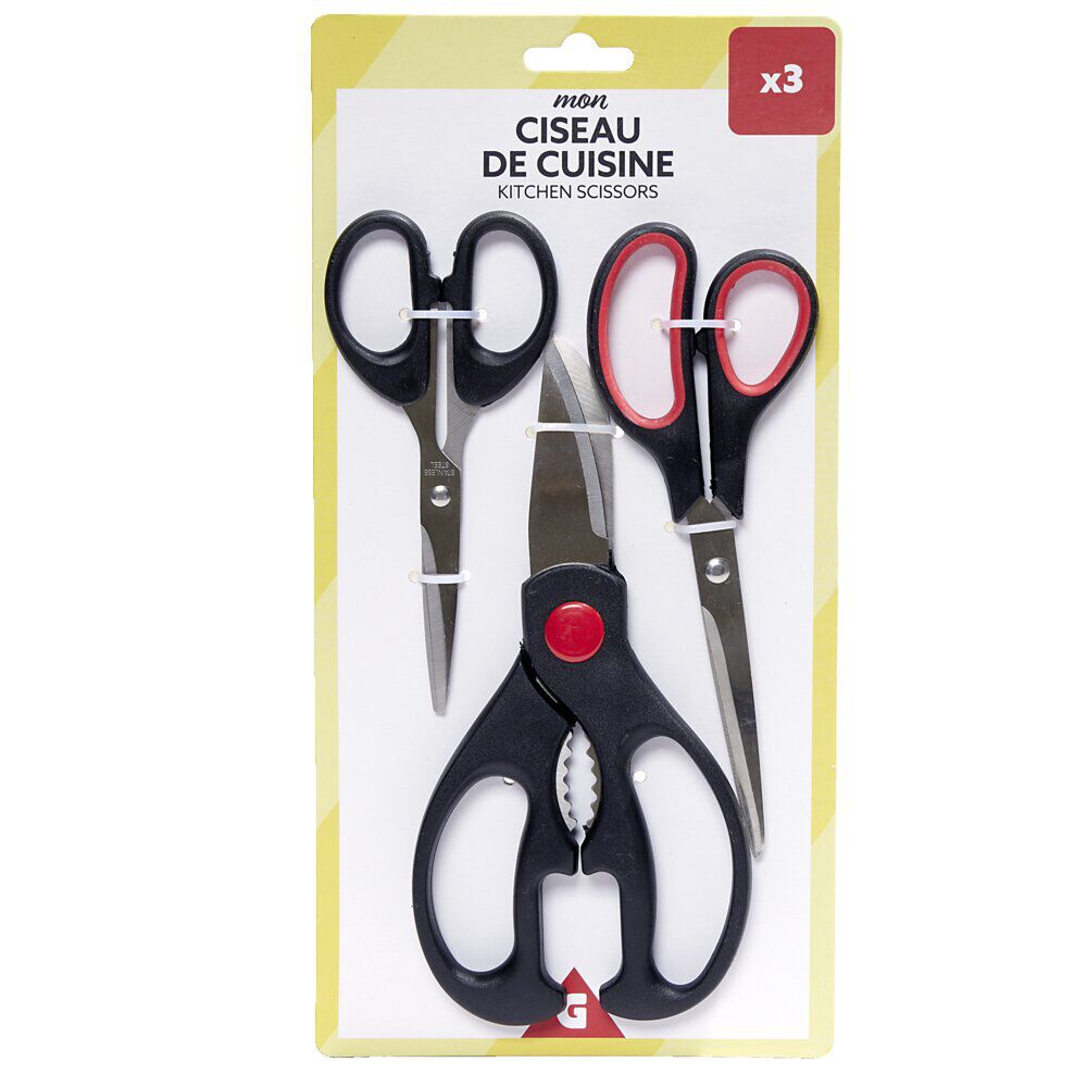 Set ciseaux de cuisine x3