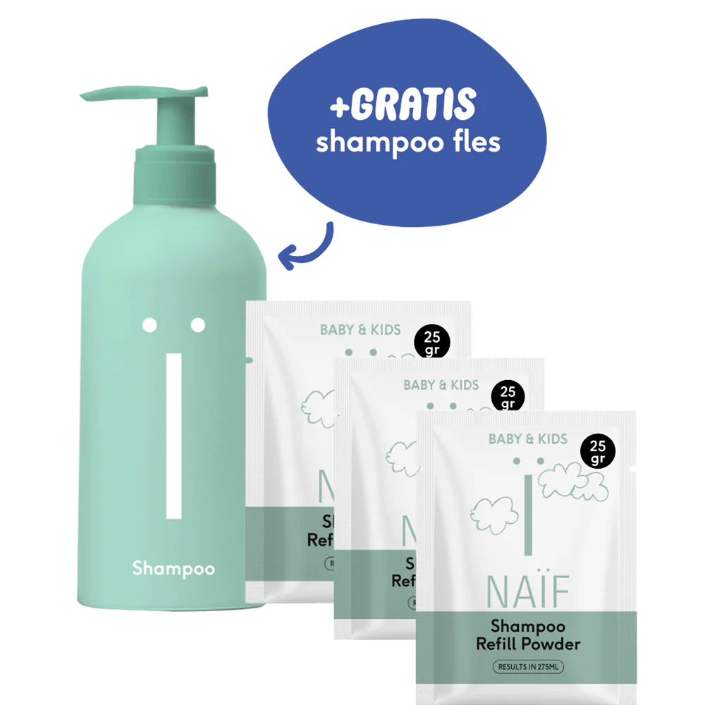 Waterless fles & 3 Shampoo Navulpoeders