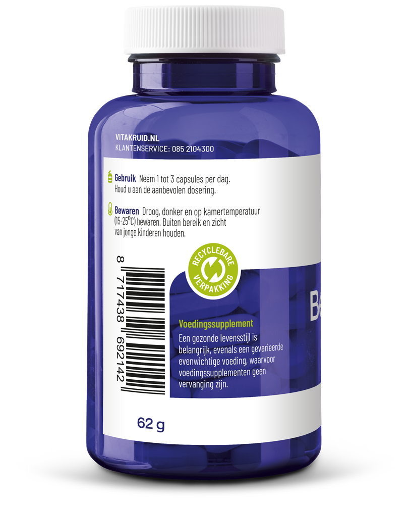 Vitakruid Berberine 500 Rebersa® 97-102% Berberine Zouten (90 vega capsules)