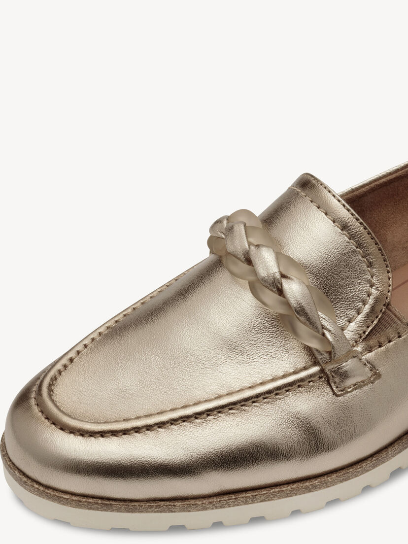 Leren Instappers - metallic
