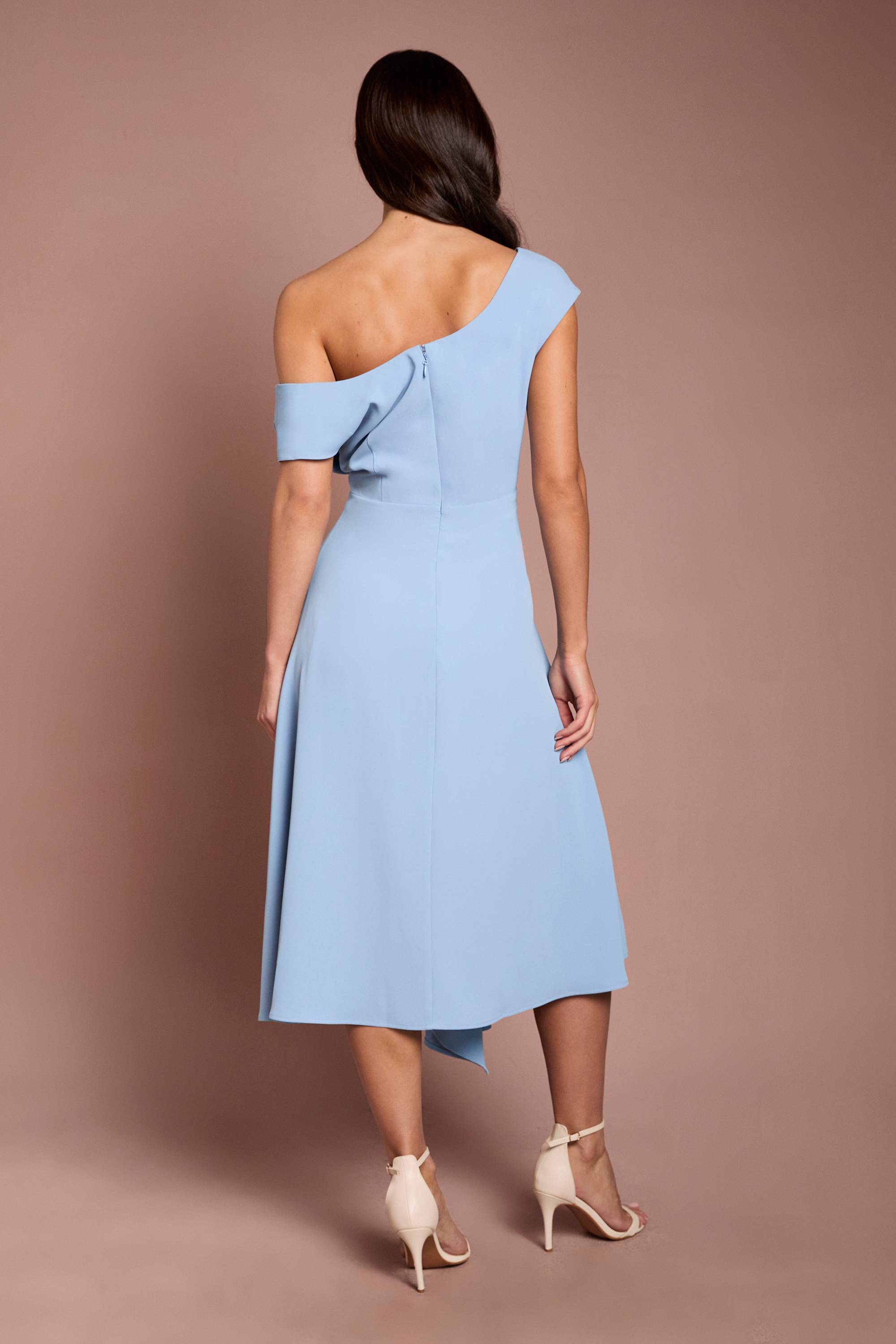 Coast Robe Midi Asymétrique En Crêpe Léger À Épaules Dénudées