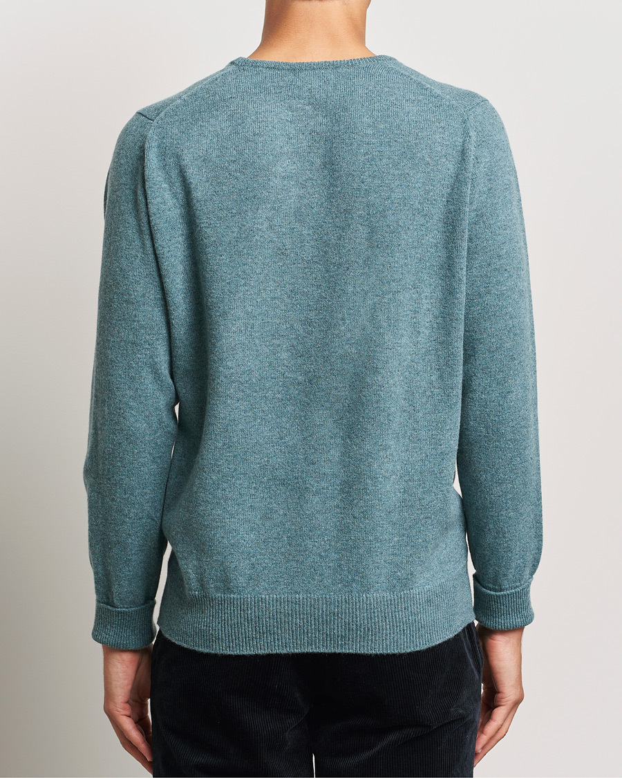 William Lockie Rob Lambswool Crewneck Caspian