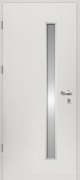 Porte d'entrée FORTIA acier blanc RAL 9003 Pasni 96 x h.218 cm poussant droit
