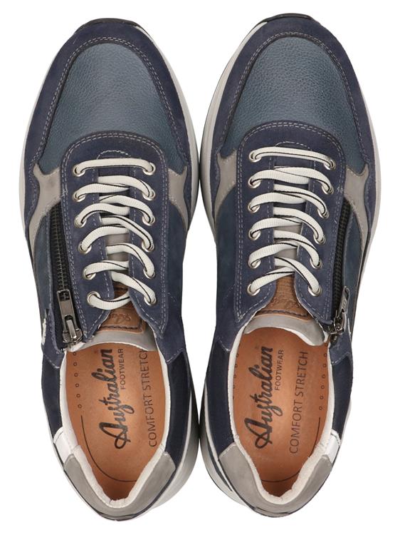 Australian Footwear Connery width H blue leather blue-grey