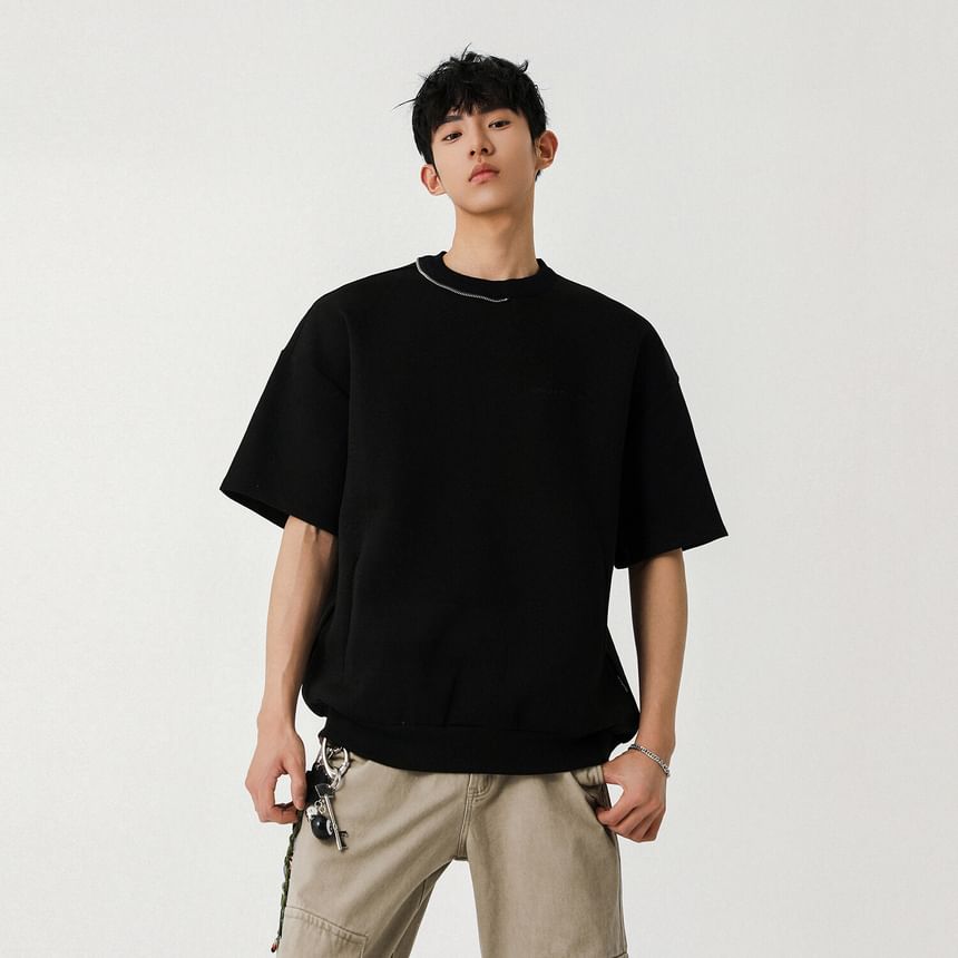 VEAZ - Effen T-shirt met korte mouwen en ronde hals