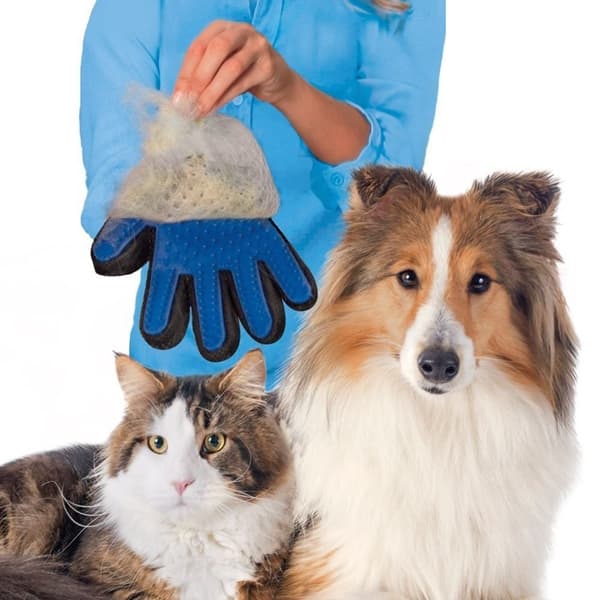 Børstehanske - Hund/Katt - Høyre hånd - Silikonbørste - Rosa