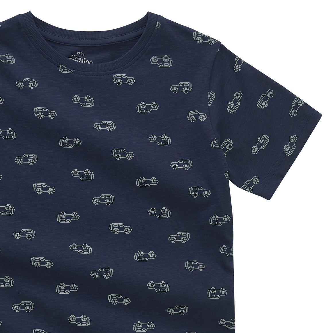 Topolino Jungen T-Shirt mit Fahrzeug-Allover dunkelblau