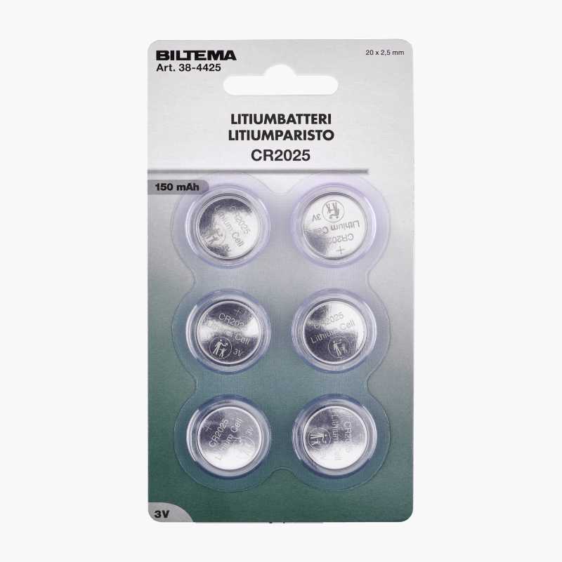 CR2025 Litiumbatteri, 6 stk.