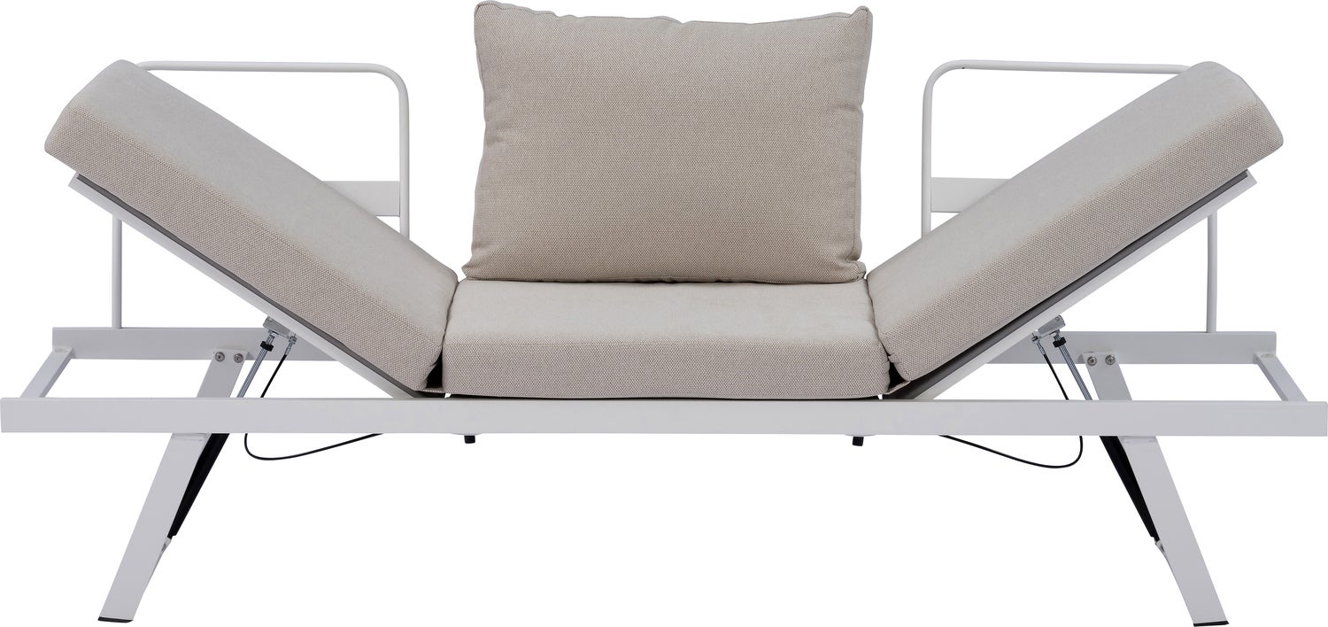 Intratuin tuinbank Julia wit / taupe 198 x 76 x 81 cm