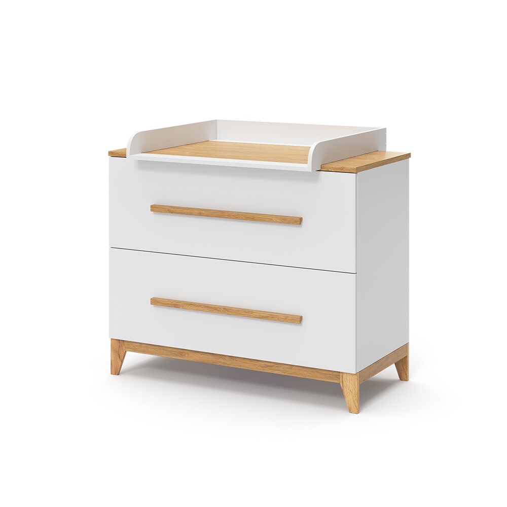 VitaliSpa Wickelkommode Malia 108 x 98 cm, Weiß Eiche, Wickeltisch inkl. Wickelauflage