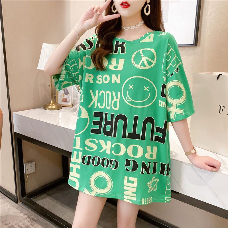 Annyoung - Koppels matchend T-shirt met elleboogmouwen en letters